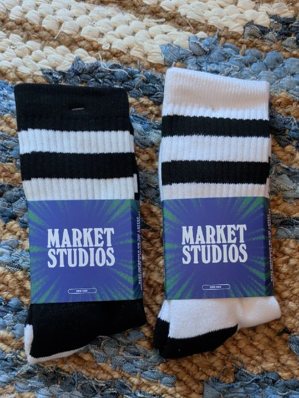 Market Studios 5 Pairs Men's Assorted Crew Socks